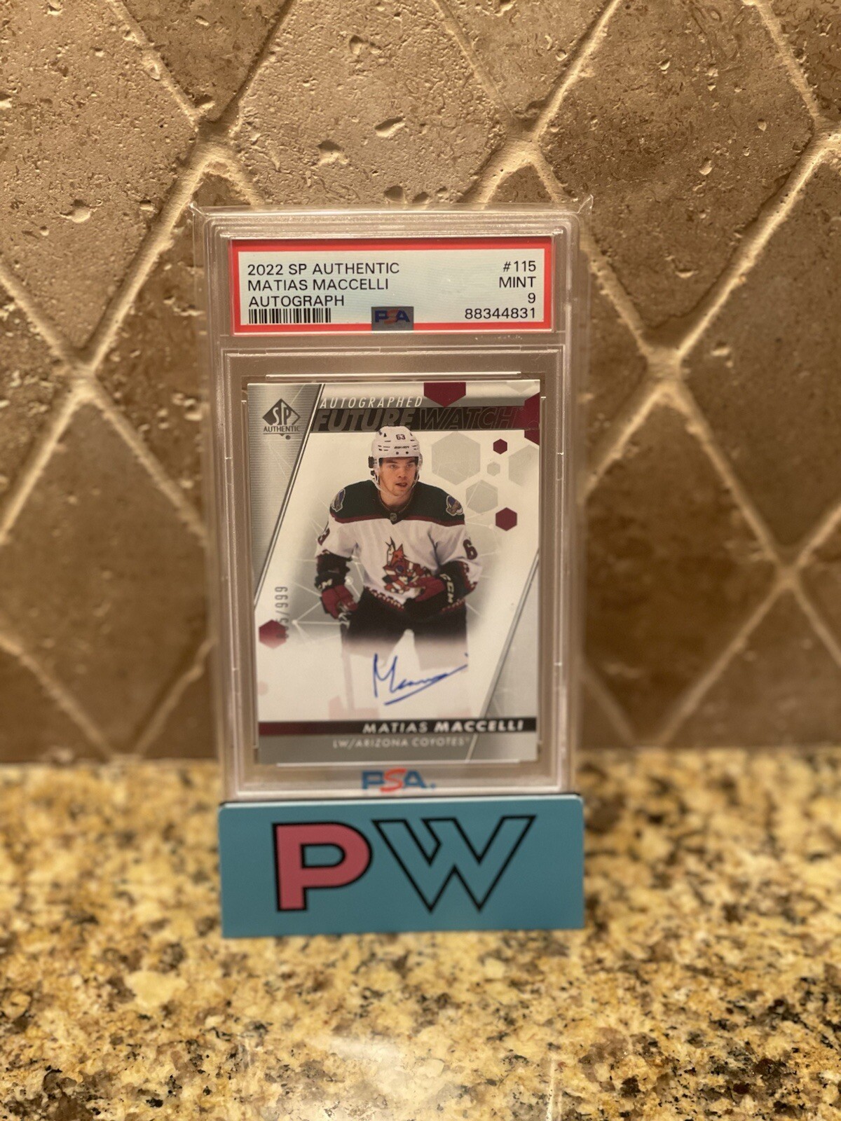 2022-23 SP Authentic Future Watch Auto Matias Maccelli PSA 9 /999 #115 Arizona