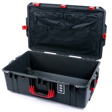 Graphite  Red Pelican 1595 Air case with combo lid pouch  empty bottom.