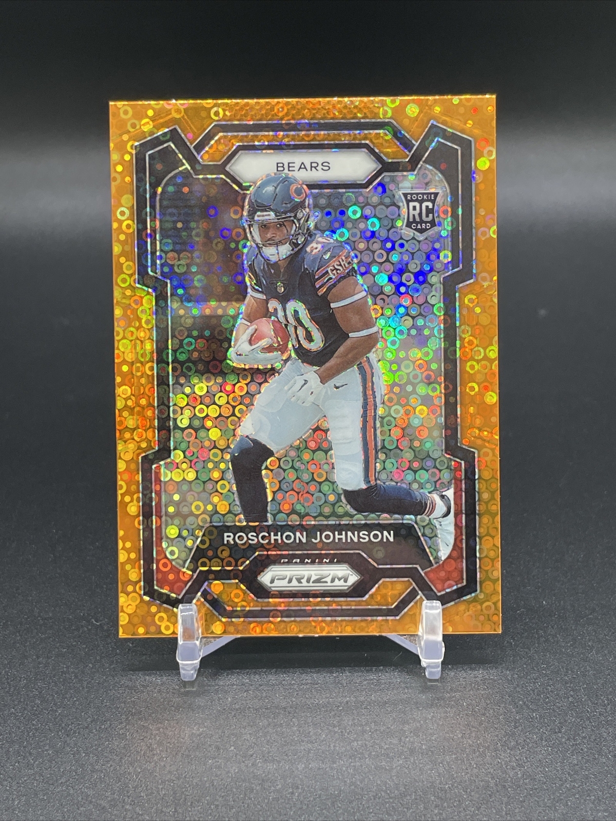 2023 Panini Prizm #314 Roschon Johnson Orange Disco Rookie RC Chicago Bears