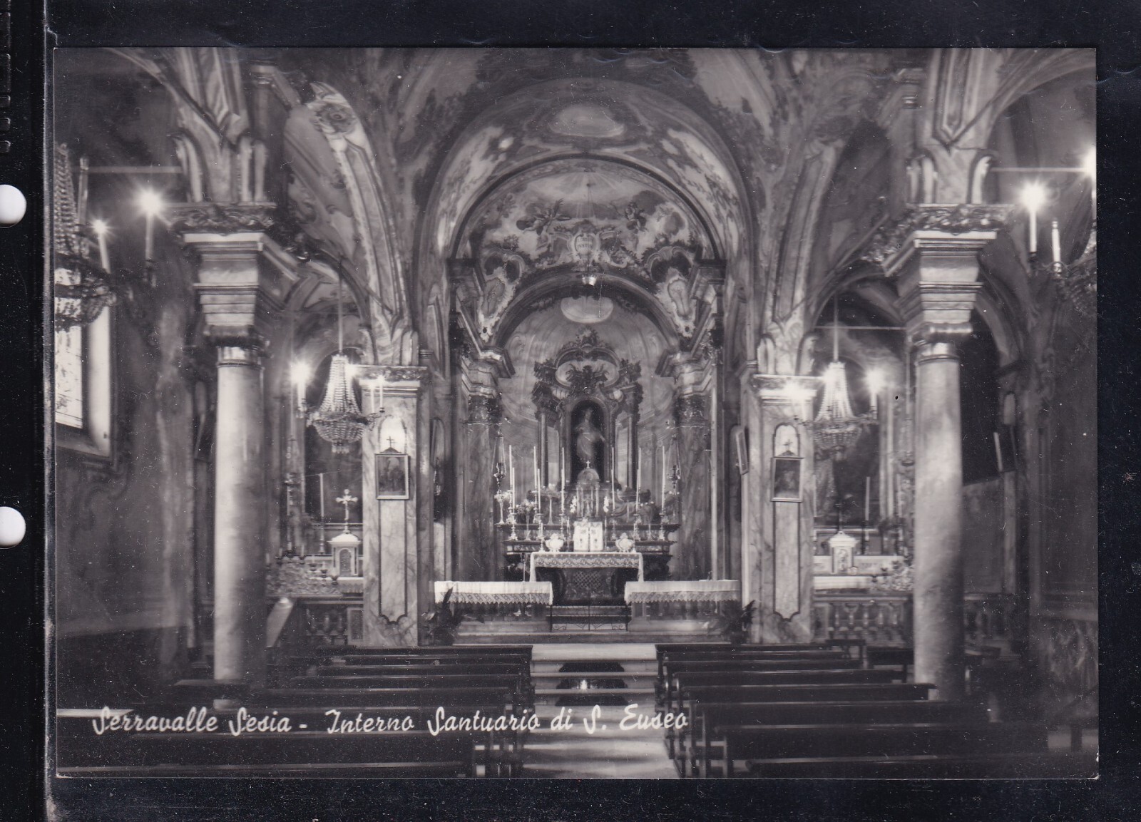 Cartolina Serravalle Sesia Interno Santuario di S. Euseo AB1369