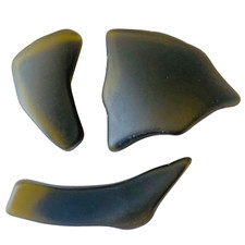 SEA GLASS Machine Tumbled Beach Glass Olive Green Lot of 3 1.6-2.5 1.5oz