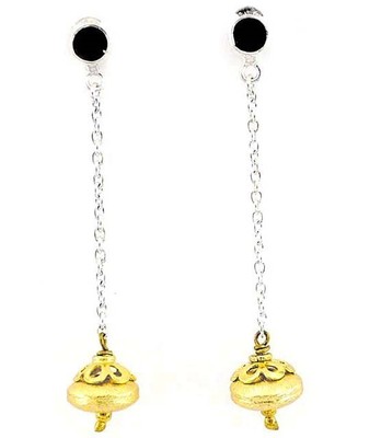 Bicolor facettierter schwarzer Turmalin 925 Sterling Silber Ohrringe Schmuck 