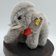 Vintage Original Steiff GERMANY Stuffed Elephant JUMBO 1450/12 5 1/2" X 5"