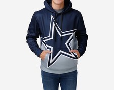 Dallas Cowboys NFL Colorblock Cropped Big Logo Hoodie