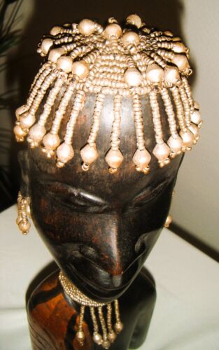 Afrikanische Frauenbüste aus handgeschnitztem Massivholz Rarität H. 31cm - Bild 6 von 8