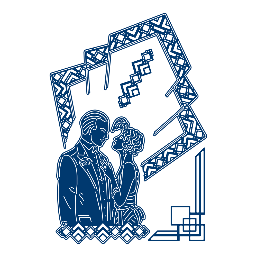 Tattered Lace MELDED DIANE AND TIMOTHY Die (Art Deco) from JUST GLITZ COLLECTION