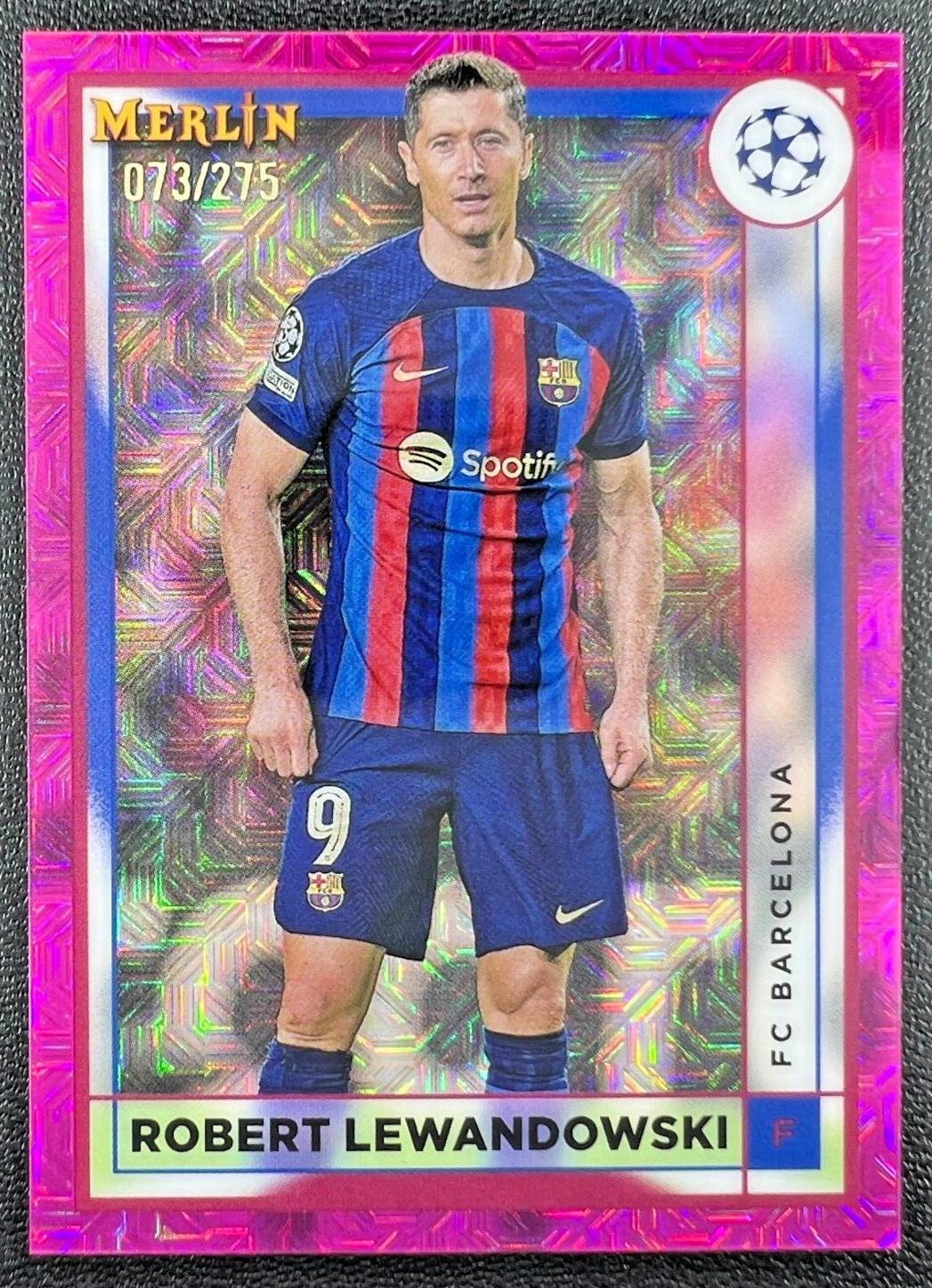 2023 Topps Merlin ROBERT LEWANDOWSKI /275 Pink Mojo #53 FC BARCELONA C1