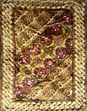 Rare Stroock Floral Design Weighted Victorian Sleigh, Carriage Blanket Large