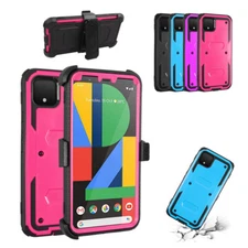 For Google Pixel 4 4XL Hybrid Outdoor Cover Belt Clip Built in Screen Protector