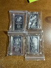 Lot of 4 Silver 1oz Bar, Sunshine Minting Inc, After Testing W silver acid 9.25
