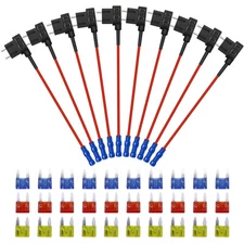 10 Pack 12V Car Add-A-Circuit Fuse Tap Adapter Mini ATM APM Blade Fuse Holder