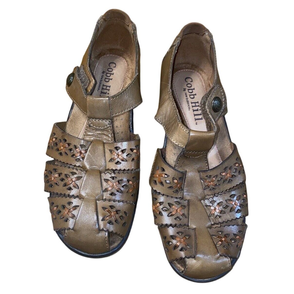 Cobb Hill by New Balance Paige Leather Fisherman Flats Sandals Size 7W