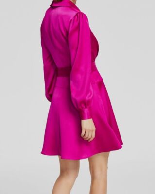 green emerald velvet dress Vince Camuto Satin Shawl-Collar Fit & Flare Dress VC2M3970 Hunter Gree –  Biggybargains