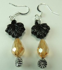 Czech Glass Leaves Briolette Crystal Earrings Handmade Jewelry
