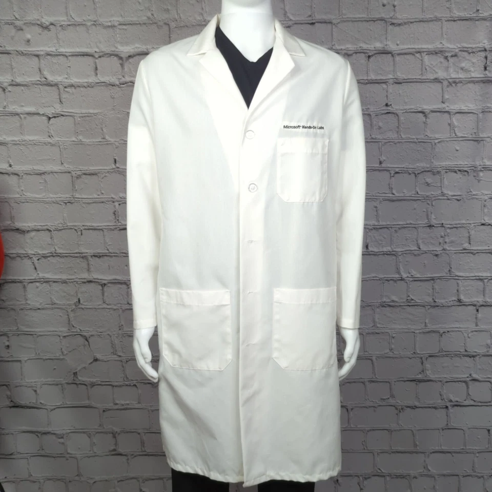 Red Kap "Microsoft Hands-On Lab" White Lab Coat, Men's 42 - Image 2 of 4