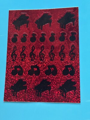 10 NEW SHEETS KIDS SUPER STICKERS PIANO AND MUSIC  RARE