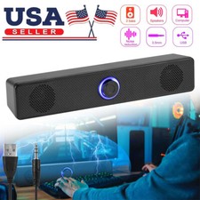 Stereo Bass Sound Computer Speakers 3.5mm USB Wired Soundbar for Desktop Laptop