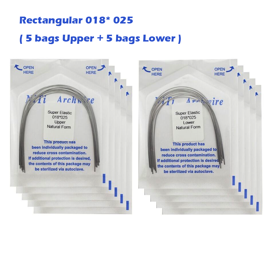 Lot De 100 Fils Orthodontiques Niti Arch Wire Forme Naturelle - Ronds & Rectangulaires - Neuf