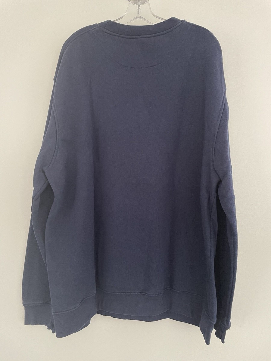 Vintage 90s Nike Men's XL Spellout Embroidered Sweatshirt Blue