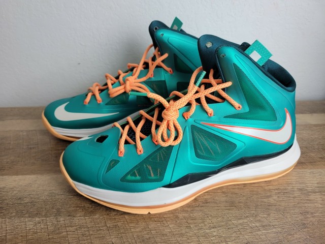 Size 13 - Nike LeBron 10 Miami Dolphins 