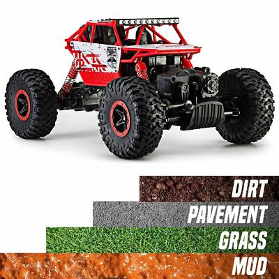 2.4G Remote Control RC Monster Truck 4WD Off-Road RC Car w/ 2 Batteries Toy Gift