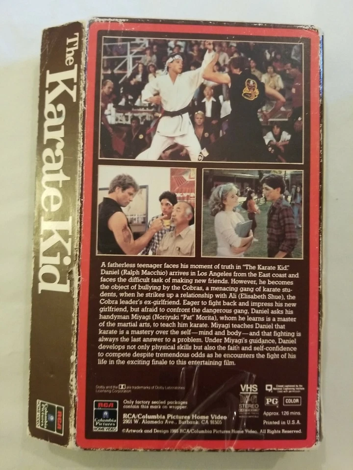 THE KARATE KID VHS RALPH MACCHIO SLIP FLAP SLIP COVER ORIGINAL READ DESC. - Image 4 of 4