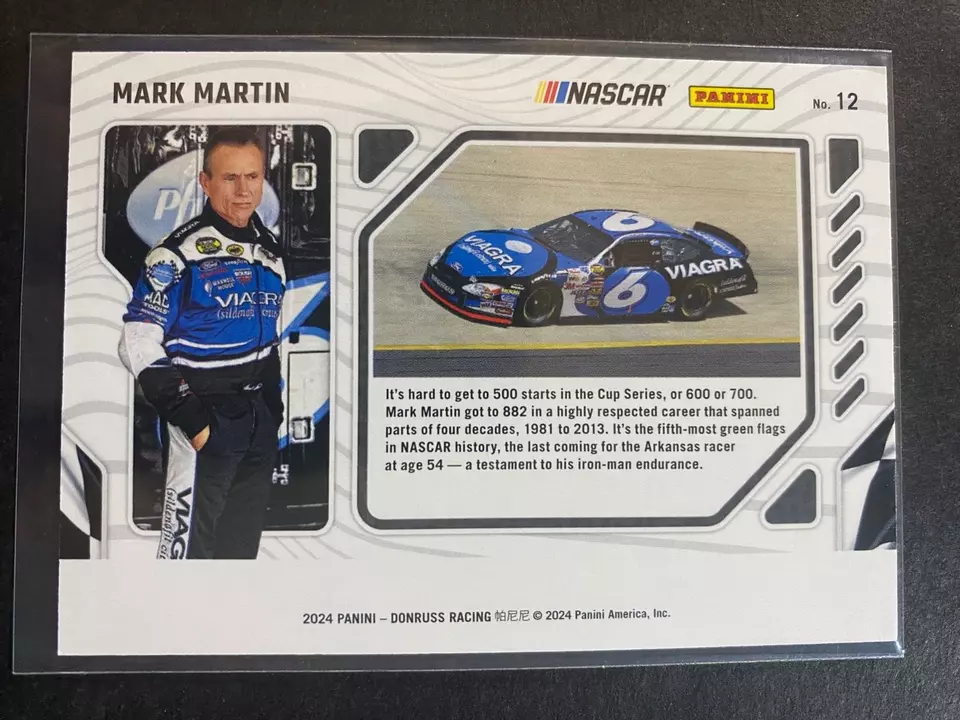Mark Martin - 2024 NASCAR "Red Production Line" Racing Card #12 Serial #24/99 - Image 2 of 2