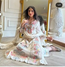 Pure Georgette Side Cut Kurta Palazzo Dupatta Set Pakistani Salwar Kameez Suits