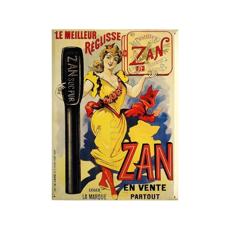 Plaque métal publicitaire REGLISSE ZAN transformez votre bar avec cette déco bistrot 30x40cm