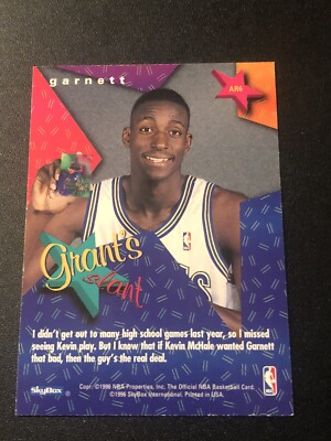 1995-96 NBA Hoops Grant's All-Rookies Kevin Garnett #AR6 Rookie RC