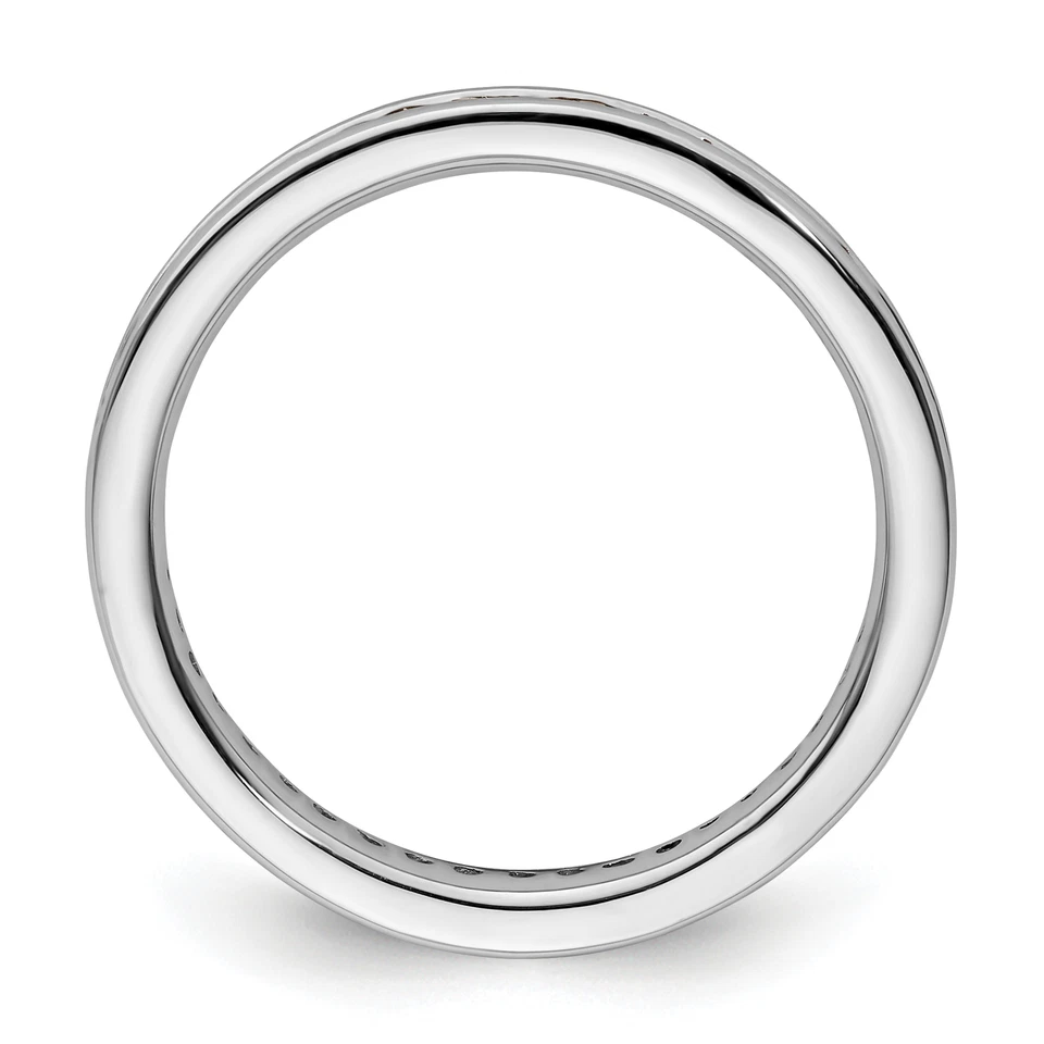 Silver Stackable Expressions Polished Created Ruby Ring QSK660 - Image 2 of 4