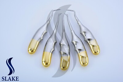 Dental Elevators Extraction Dental Instruments Finger Gold Premium Grade 5 Pcs