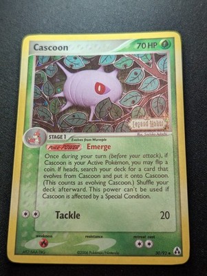 Cascoon 30/92 Legend Maker Stamped Reverse Holo Pokemon Card -NM