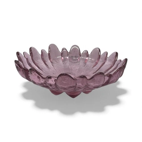 BLENKO GLASS AMETHYST LOTUS CONSOLE BOWL  Winslow Anderson 12.5”