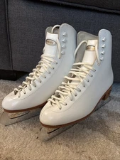 NEW Riedell Leather Figure Skates Size 5.5W Wilson Excel 9 3/4 Ice Skating Blade