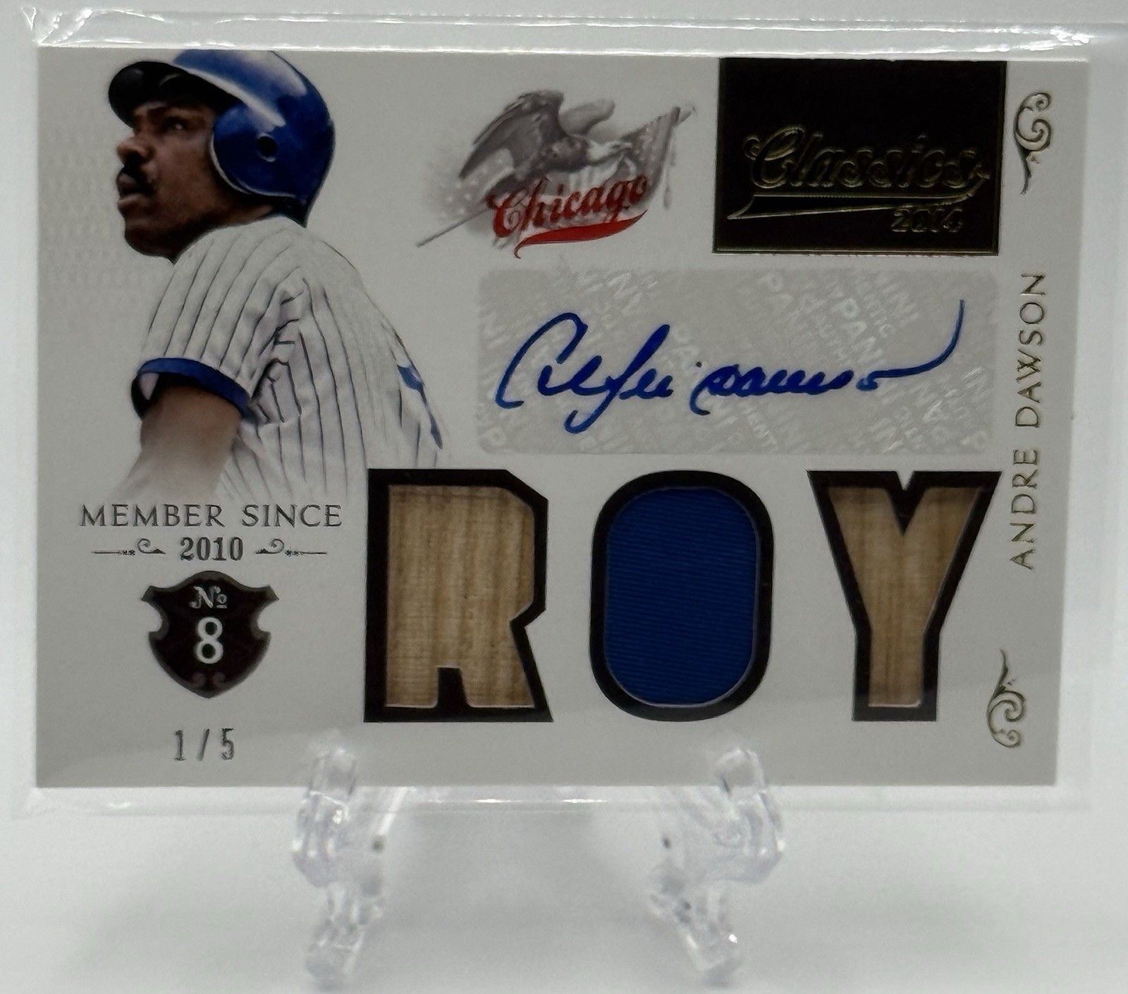 Andre Dawson 2014 Panini Classics Membership Materials MVP Prime Patch Auto /5!
