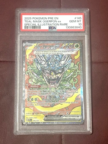 PSA 10 💎 OGERPON TEAL MASK EX #145 SIR 2024 POKEMON PRISMATIC EVOLUTIONS