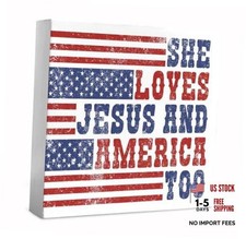 Patriotic 4th of July Red White and Blue She Loves Jesys and America too
