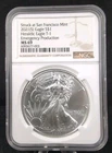 2021(S) $1 American Silver Eagle Type 1 NGC MS 69 EP #6580