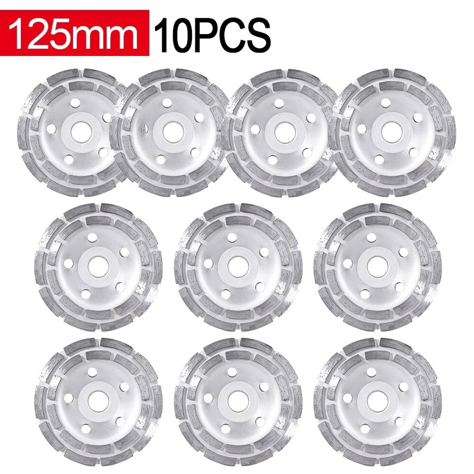 MARKENLOS 10X Schleifteller Diamant Schleiftopf Topfscheibe 125mm Beton Estrich gewuchtet