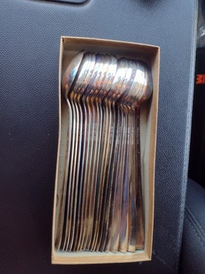 18 Oneida Hotel Plate Holiday Inn Ice Tea Spoons