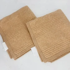 2 - West Elm Salmon Pinkish Nude Textured 100 % Cotton Euro Pillow Shams 26x26"