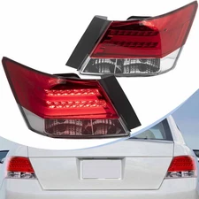 VLAND Red Full LED Tail Lights For HONDA ACCORD 2008-2012 Left+Right Rear Lamp