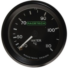Racetech Mechanical Water Temp Gauge 30-110C 12 Foot Capillary - Illuminated