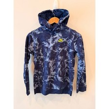 Nike Hoodie Youth Large Blue Tie Dye Pullover Swoosh Pocket Sweatshirt