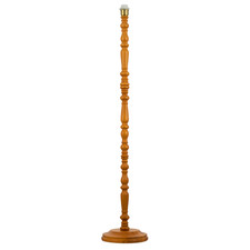 Classic Oak Wooden Standing Floor Lamp Base with Intricate Pole Design by Hap...