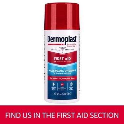 Dermoplast First Aid Antiseptic Analgesic Spray Minor Cuts Scrapes Burns 2.75 oz