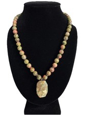 Vintage Artisan/Handcrafted Green Unakite Jas...