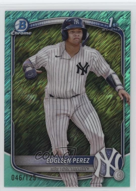 2025 Bowman Chrome Prospects Aqua Shimmer Refractor /125 Edgleen Perez #BCP-80