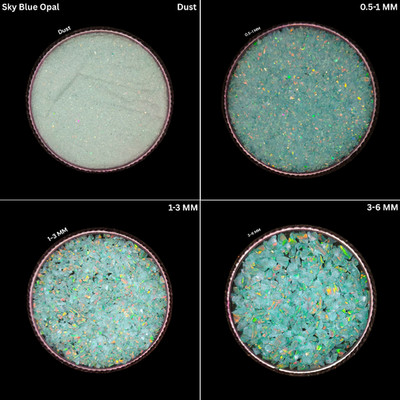 Crushed Sky Blue Opal Coarse Stone Powder All Size Inlay Multi Fire Opal Coarse